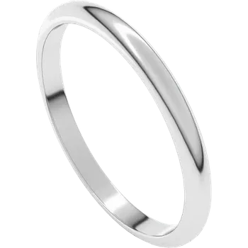 14K White Gold Wedding Ring 2mm