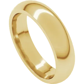 Solid 14K Gold Wedding Ring - Comfort-Fit 5mm